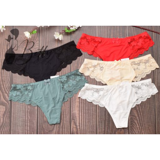 Oldalt és fenekén csipkés brazil bugyi S, M, L, XL