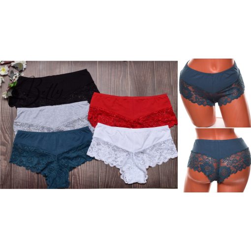 Csipkebetétes francia bugyi M, L, XL, 2XL