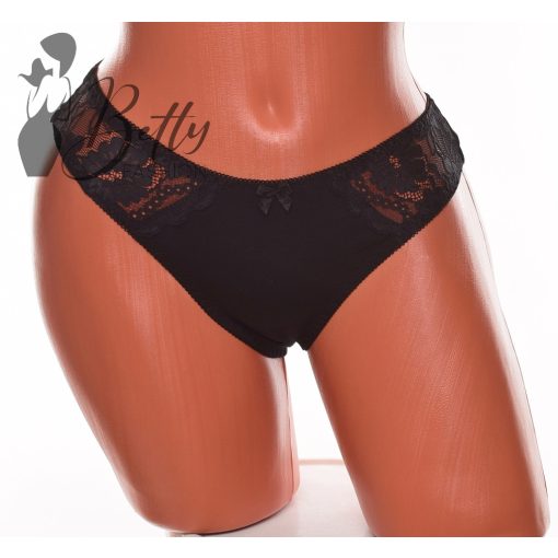 Csipkebetétes, egyszínű pamut tanga M, L, XL, 2XL