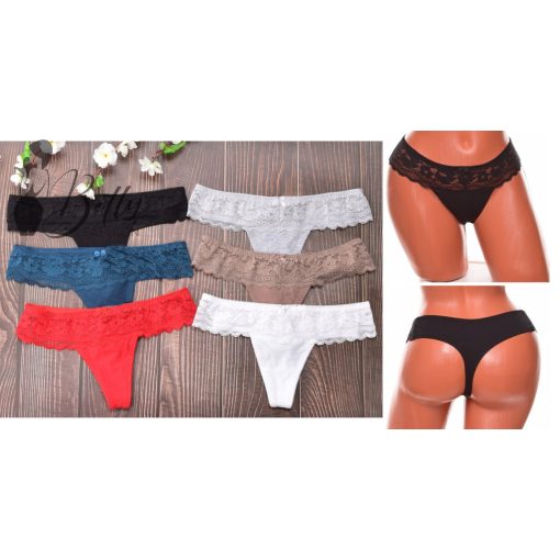 Széles csipkepántos tanga M, L, XL, 2XL