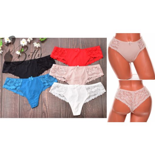 Selymes anyagú, fenekén csipkés brazil bugyi S, M, L, XL