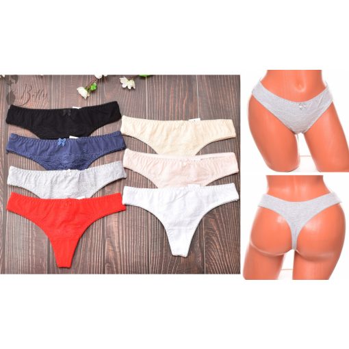 Csipkerátétes pamut tanga S, M, L, XL