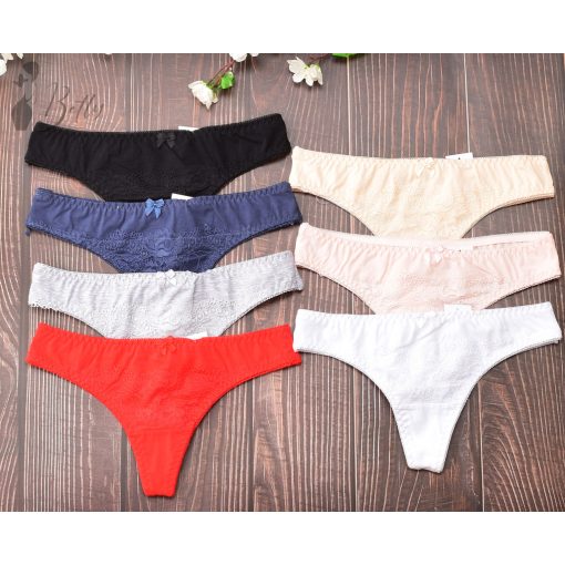 Csipkerátétes pamut tanga S, M, L, XL