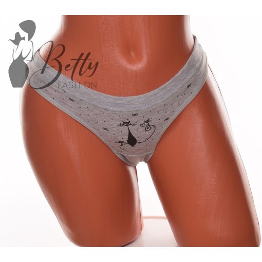 Cica mintás, derekán eltérő színű pamut tanga S, M, L, XL