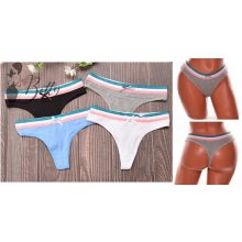 Egyszínű, derekán színes csíkos, pamut tanga S, M, L, XL