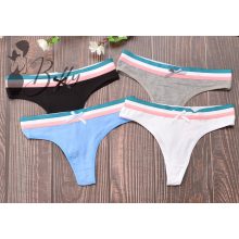 Egyszínű, derekán színes csíkos, pamut tanga S, M, L, XL