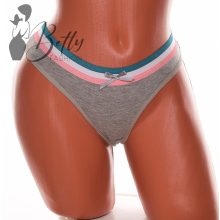 Egyszínű, derekán színes csíkos, pamut tanga S, M, L, XL