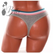 Egyszínű, derekán színes csíkos, pamut tanga S, M, L, XL