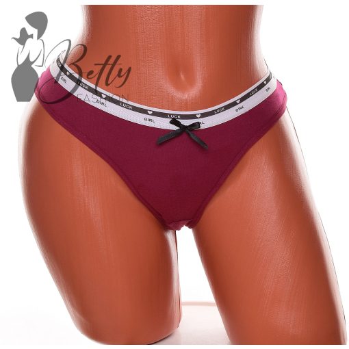 Egyszínű, derekán feliratos pamut tanga S, M, L, XL