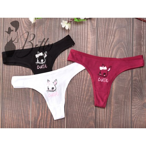 Nyuszimintás, pamut tanga S, M, L, XL