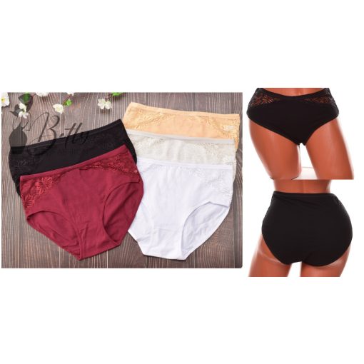 Csipke betétes, nagyobb méretű bugyi L, XL, 2XL, 3XL