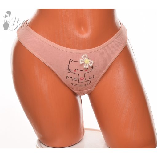 Cica mintás és feliratos pamut tanga S, M, L, XL
