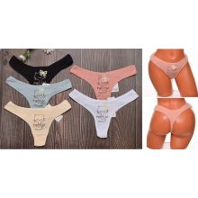 Cica mintás és feliratos pamut tanga S, M, L, XL