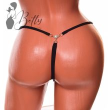 Fekete színű masnidíszes erotikus tanga - S/M