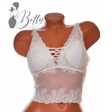 Mellnél fűzős csipkés melltartó S/M