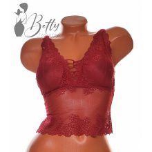 Mellnél fűzős csipkés melltartó S/M