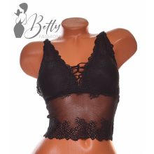 Mellnél fűzős csipkés melltartó S/M