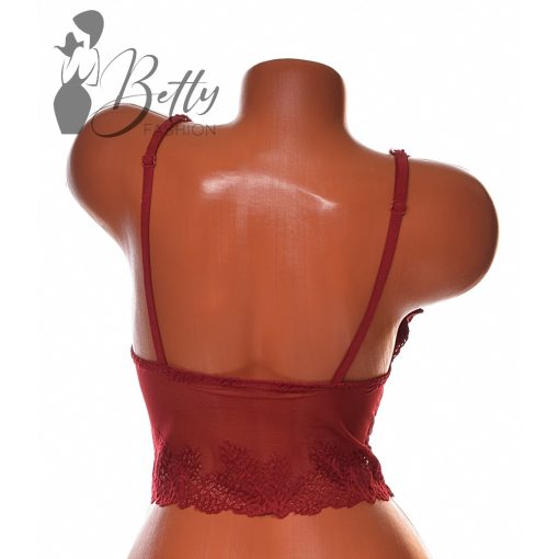 Mellnél fűzős csipkés melltartó S/M