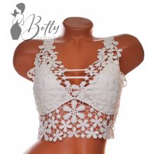 Horgolt virágmintás melltartó S/M