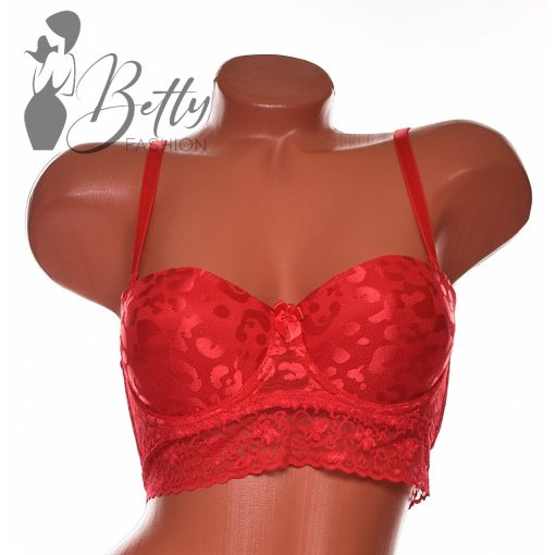 Széles csipkepántos, leopárdmintás melltartó