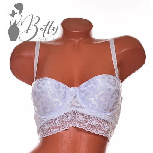 Széles csipkepántos, leopárdmintás melltartó