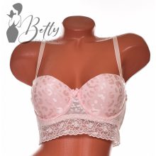 Széles csipkepántos, leopárdmintás melltartó