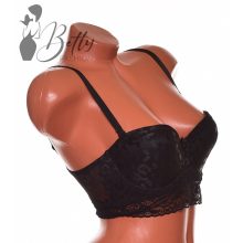 Széles csipkepántos, leopárdmintás melltartó