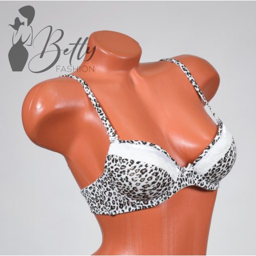 Párducmintás, csipkerátétes melltartó