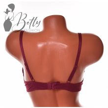 Lilásbordó színű, csípkedíszes, push-up melltartó