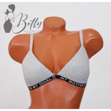 Feliratos, merevítő nélküli melltartó