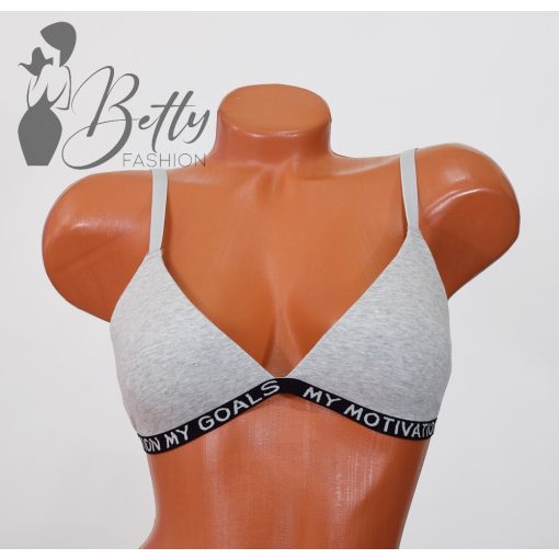 Feliratos, merevítő nélküli melltartó