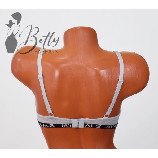 Feliratos, merevítő nélküli melltartó