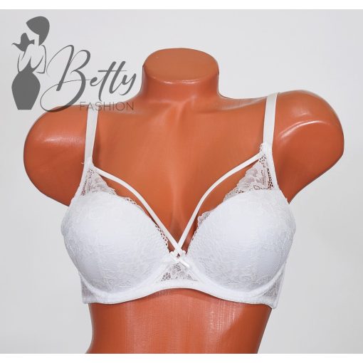 Csipkerátétes, pántdíszes melltartó