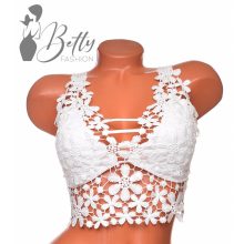 Horgolt, merevítő nélküli melltartó S/M