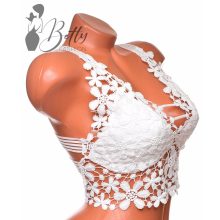 Horgolt, merevítő nélküli melltartó S/M