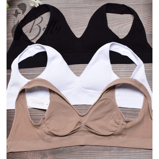 Bordázott anyagú kényelmi melltartó S-2XL