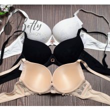 Csipkés, strasszköves fémdíszes melltartó - B, C kosárral