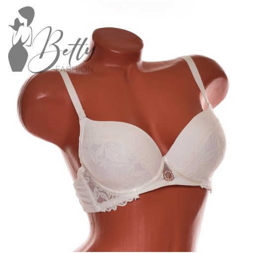 Csipkés, strasszköves fémdíszes melltartó - B, C kosárral