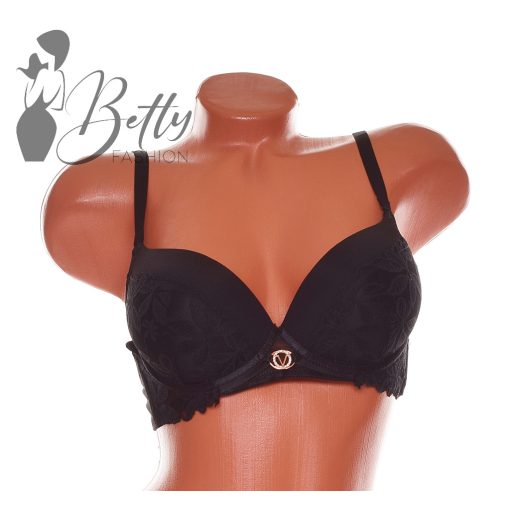 Csipkés, strasszköves fémdíszes melltartó - B, C kosárral