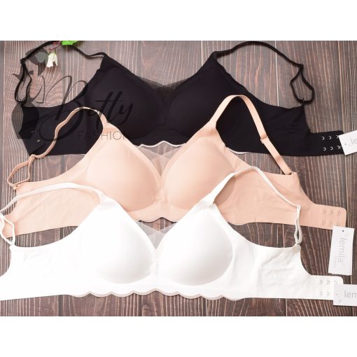 Lézervágott, tüllbetétes, kényelmi melltartó