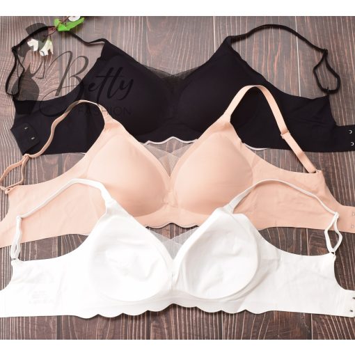 Lézervágott, tüllbetétes, kényelmi melltartó