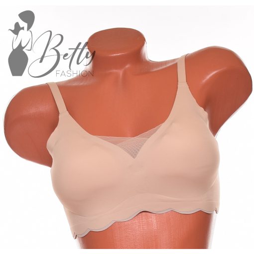 Lézervágott, tüllbetétes, kényelmi melltartó