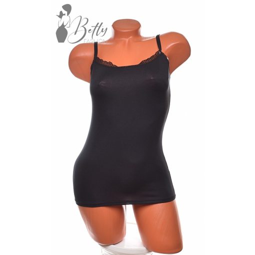 Egyszínű, csipkeszegélyes, állítható pántos atléta M, L, XL, 2XL