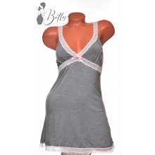 Sötétszürke hálóing csipkével