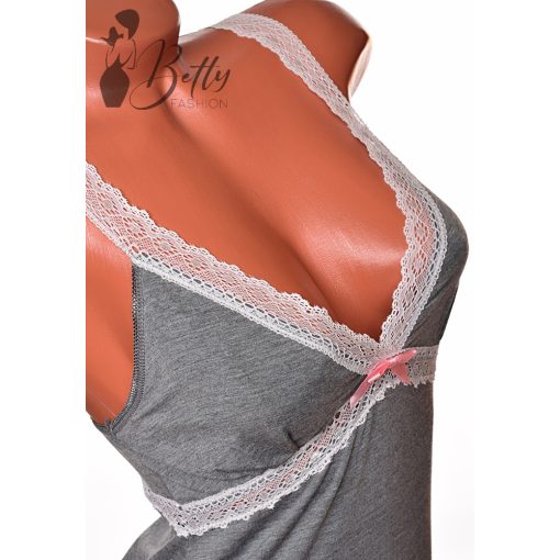 Sötétszürke hálóing csipkével