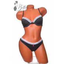 Gombdíszes és csipkeszegélyes melltartó+tanga szett 