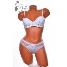 Pöttyös és csipkerátétes melltartó+tanga szett 