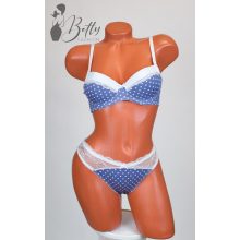 Pöttyös és csipkerátétes melltartó+tanga szett 