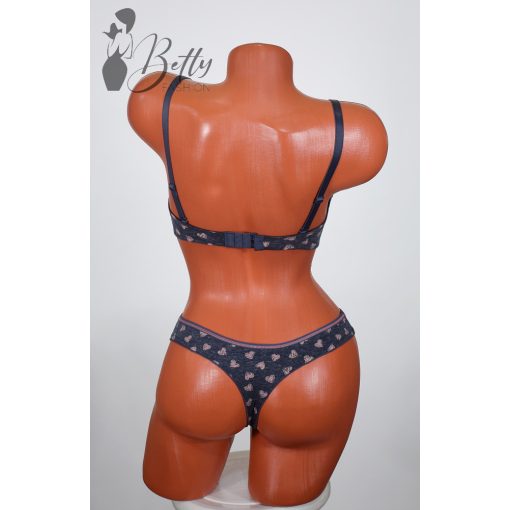 Szívecske mintás melltartó+tanga szett 