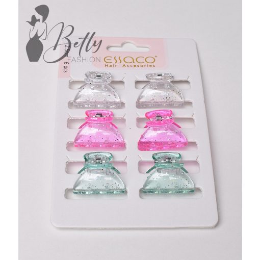 Színes, csillogó mini hajcsat szett - 6 darabos